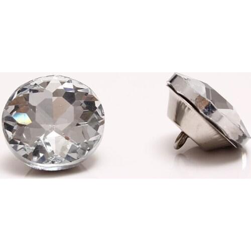 360PCS/LOT) 30MM Diamond Rhinestone Crystal Button Clear Artificial Alloy Crystal Flattop Buttons