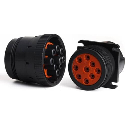 50sets 9 pin HD16-9-1939S HD10-9-1939P Deutsch black circular Aviation female male connector for Track J1939