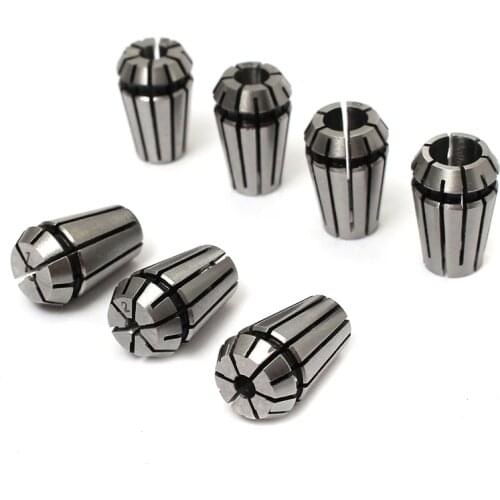 7 pcs of ER11 Chuck Collet 1-7MM Tool Bits For Mini CNC Router Engraving Milling Drilling Machine