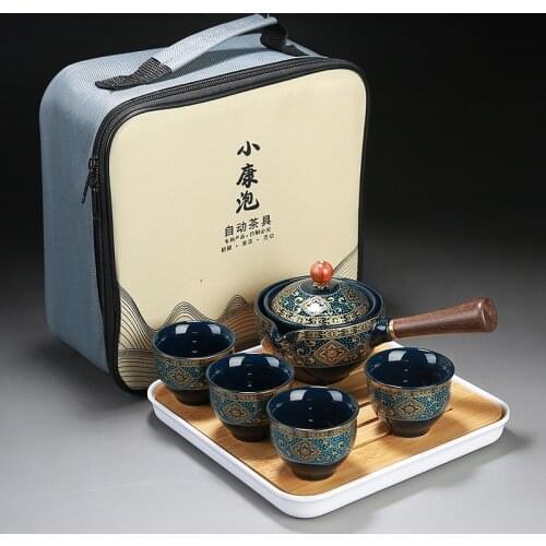 Flowers Exquisite Stone Grinding Shape Tea Set Handmade Tea Pot Cup Set Chinese Tea Ceremony Gift GungFu Tea Cup Teaware Unique