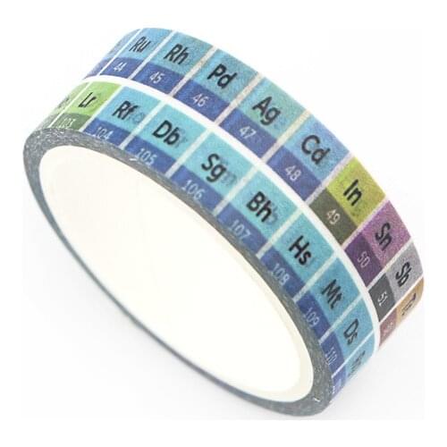 New Arrival Periodic Table of Elements Tape Japanese Paper Tape Decorative Stationery Stickers Chemistry Set Office Supplier