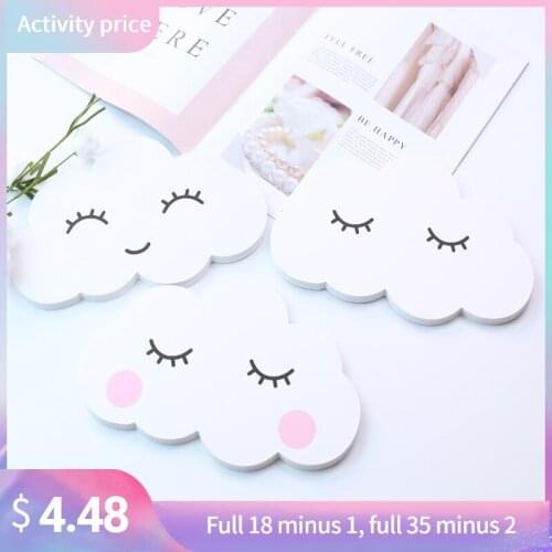 Kids Baby Room Wall Sticker Rabbit Clouds Moon Wall Decorations Children Home Ornament Wooden Nursery Decor Photography Props