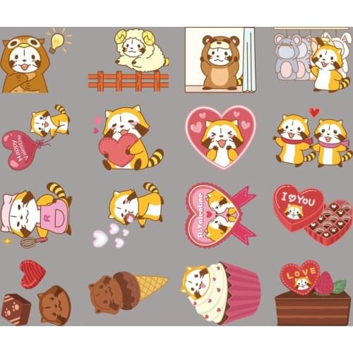 40pcs Love Little Raccoon Photo Album Scrapbook Waterproof Decoration Sticker DIY Handmade Gift Scrapbook Sticker