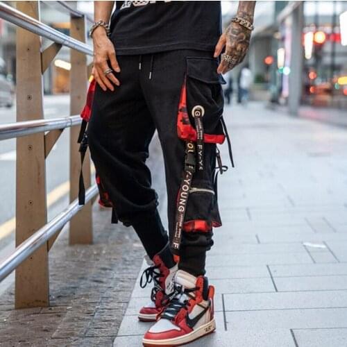Hip hop Pants Men Loose Joggers Pants with Print Streetwear Harem Pants Clothes Ankle length Trousers Harajuku Sport Casual wear