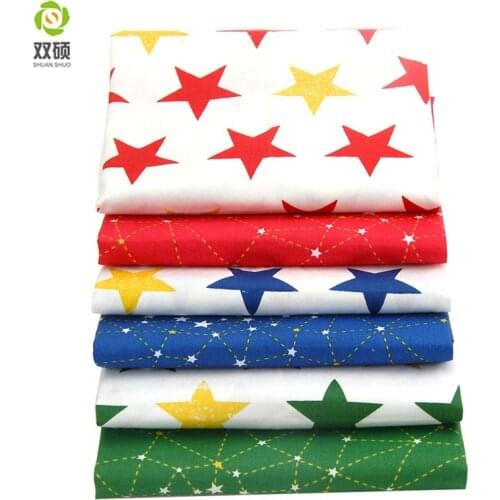 Star bundle Patchwork Cotton Fabric Fat Patchwork Sewing Fabrics Doll clothing Tilda Quilt Tissue 6 PCS/LOTS 40*50CM