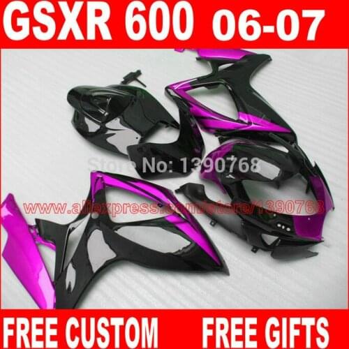 Injection fairings set for SUZUKI K6 K7 GSX-R600 GSX-R750 2006 2007 pu32le black fairing kits GSXR600 06 GSXR750 07 T5