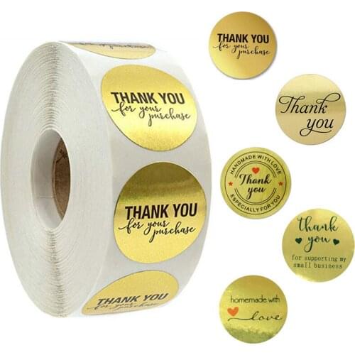 1 Inch Golden Thank You for Baking Wedding Decoration Label Sticker Birthday Party Gift Sticker Holiday Invitation Seal Sticker