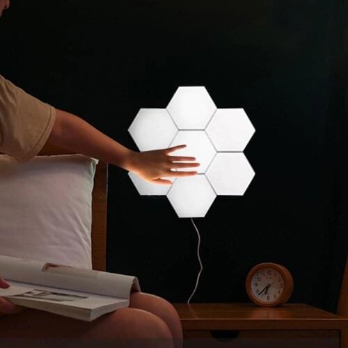 Newest Touch Sensor Wall Lamp LED Quantum Light Magnetic Module Bedside Night Light DIY Home Bedroom Decoration Lamps EU US Plug