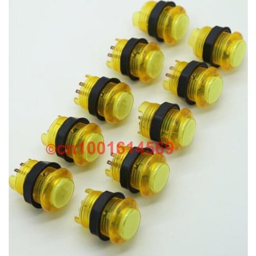 Reyann 10pcs/lot 5V LED Illuminated Arcade LED Light Push Button For Family Professional Classic Video Game Console DIY - Yellow