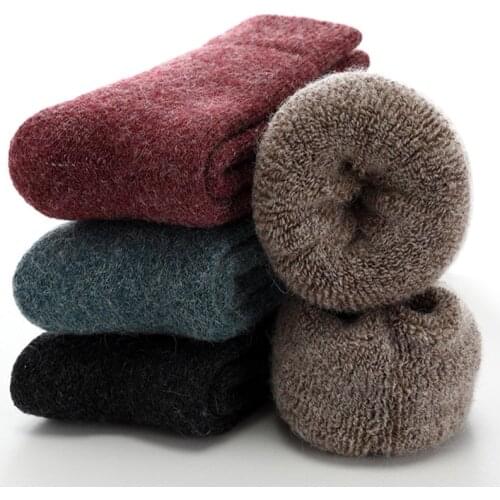 Russian Super Thicker Solid Winter Socks Woman Merino Wool Socks Warm Sock For Girls Soks Women Thermo Funny Happy Socks Female