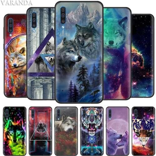 Animal Wolf Dog Panda Flower Case for Samsung A90 5G A50 A40 A30 S A80 A70 A10 A20 e A9 A7 A8 Plus 2018 Black Silicone Cover
