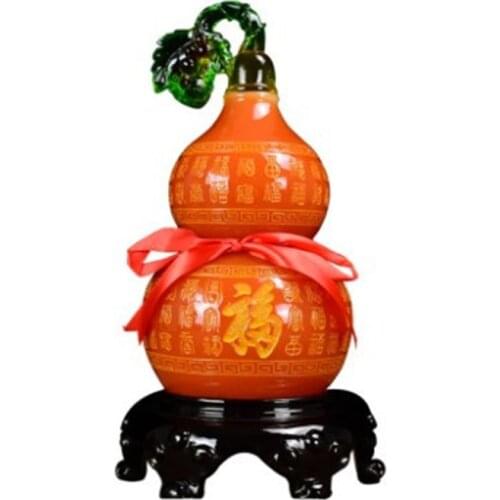 18CM NEW CALABASH SCULPTURE DECORATION FENG SHUI FORTUNE DECORATION LIVING ROOM WINE CABINET DECORATION HOUSEWARMING GIFT