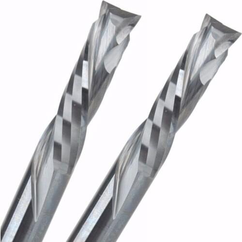 2Pcs 6x25MM AAA Up Down Cut- 2 Spiral Flute Carbide Mill,CNC Milling Cutter,Woodworking Cutting Tools Router Bit