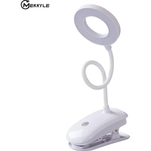 Led Lights Chargeable USB Adjustable Table Lamp With Clip 18 LED Bed Reading Book Night Light LED Touch Desk Lamps Study Lights