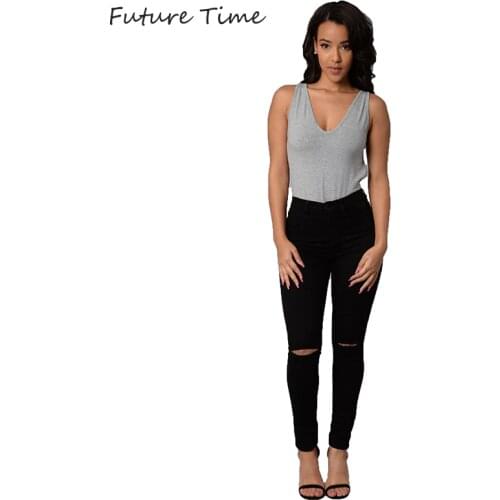 Slim Jeans For Women Skinny High Waist Ripped Woman Black Denim Pencil Pants Stretch Skinny Female Jeans Pants Casual C2136