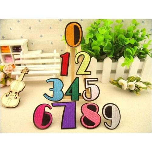 Embroidery iron on patches on number Embroidery badge numbers