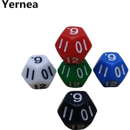 Yernea 5 Pcs/Lot Digital Dice Twelve-surface Game Dice Mahjong Twelve Point Dice Set Wholesale