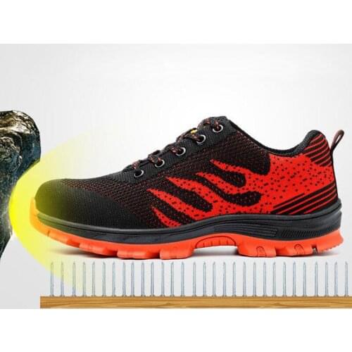 Safety Shoes Cap Steel Toe Safety Shoe Boots For Man Work Shoes Men Breathable Mesh Size 12 Footwear Wear-resistant GXZ005