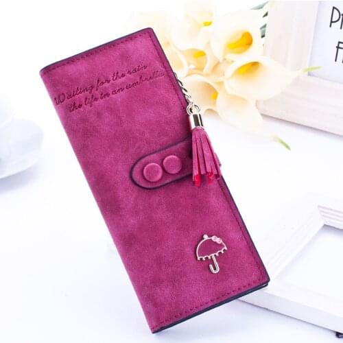 Women Long PU Leather Wallet Many Departments Female Clutch Tassel Coin Purse Phone Pocket Card Holder Multifunction Wallets
