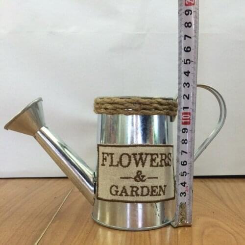 Tinplate Retro Watering Cans Flower Holder Vase Flower Pots Table Planter Container for Office Home Decoration