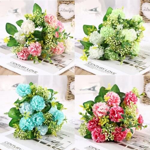 1 bunch of peony artificial flower high quality luxury bouquet wedding decoration home table decoration sky blue fake flower hyd