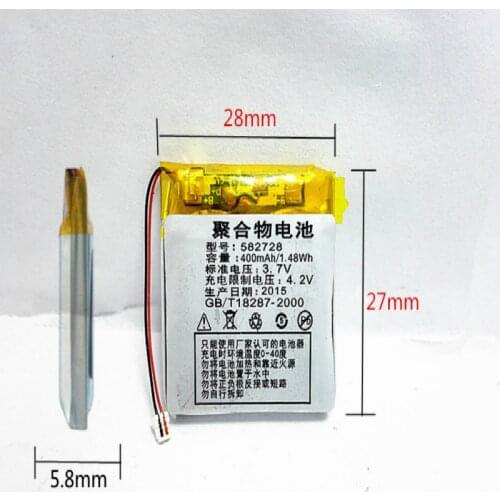 1pcs 3.7V 400mAh Rechargeable li-Polymer Li-ion Battery For Q50 G700S K92 G36 Y3 Childrens smart watches mp3 582728 602828