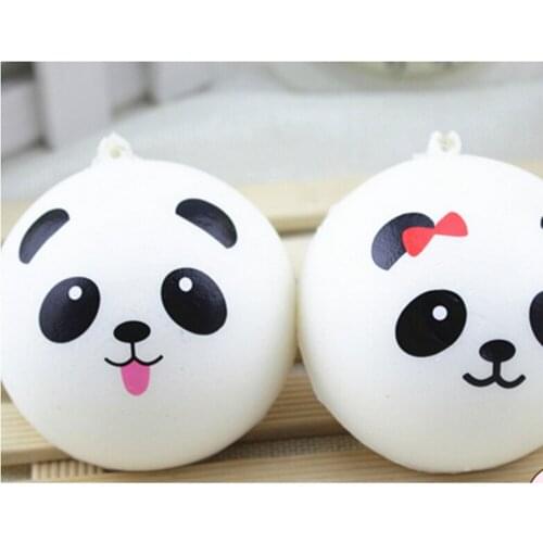 1pc New Cute Charms Buns Cell Phone Charm Kawaii Panda Pendant Lanyard Car Key Rings 10cm
