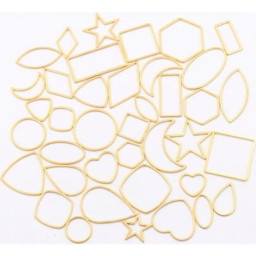 10Pcs Geometric Charm Figure Mixed Gold Stainless Steel Open Frame Mold Frame DIY Jewelry Material Production