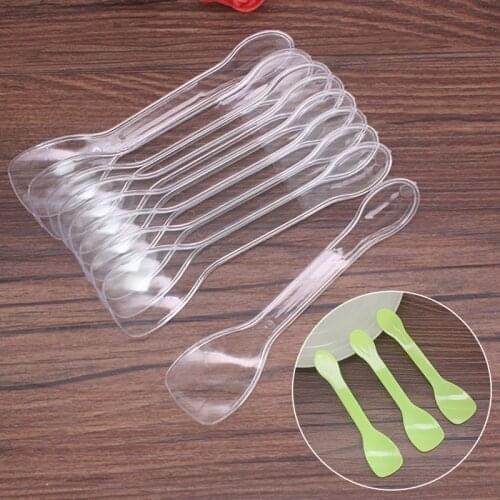 100pcs Colorful Spoons Plastic Disposable Ice Cream Fashion Dessert Party Mini Size Flatware Cutlery Plastic Ice Spoon