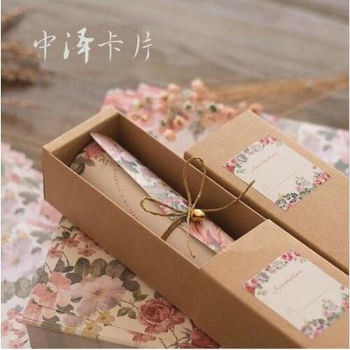 2019 New European style invitations card paper carton hemp rope bell scroll invitations 30pcs/lot