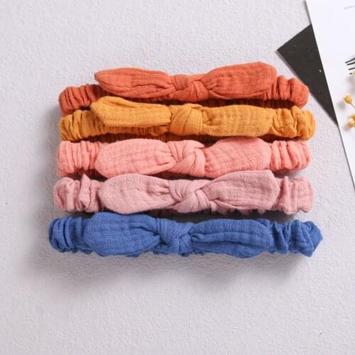 40pc baby girl top knotted headband Infant hair accessories rabbit bunny ear bows newborn Cotton tiara headwraps Toddler bandage