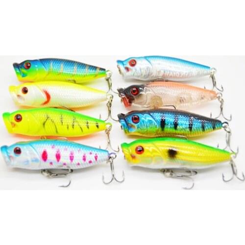 8Pcs Popper Fish Bait 6.5cm 9g Wobbler Plastic Swimbait Artificial Hard Bait Fishing Tackle