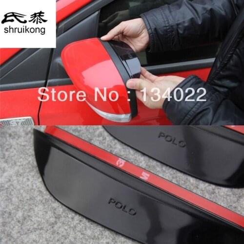 Car stickers Rearview mirror rain eyebrow Windows visor rain shield for Volkswagen VW POLO 2011-2013