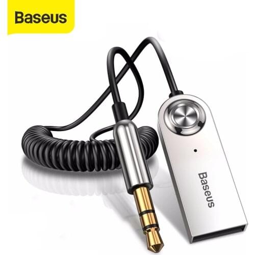 Baseus BA01 USB Bluetooth Receiver Bluetooth Transmitter 5.0 Car AUX 3.5mm Bluetooth Adapter Audio Cable For Speakerx Headphones