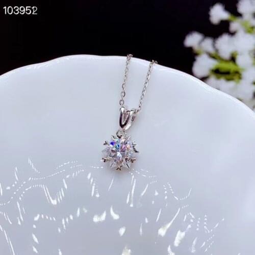 Pouring shiny moisanite gemstone necklace women silver necklace jewelry 925 sterling silver birthday gift New year memento