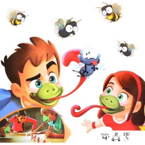 Be quick to lick! chameleon Sticky tongue board game Blow through the tube in the mask to shoot the tongue out funny party game