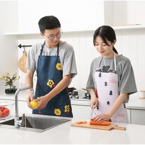 Polyester Apron Side Wiper Lager Pocket Strong Construction More Thicken Kitchen Apron for Home Kitchen apron