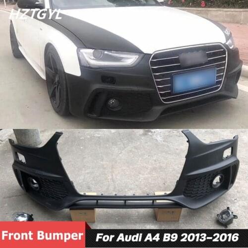 PU Material Unpainted Car Body Kit Front Bumper With Fog Lights For Audi A4 B9 Tuning 2013-2016