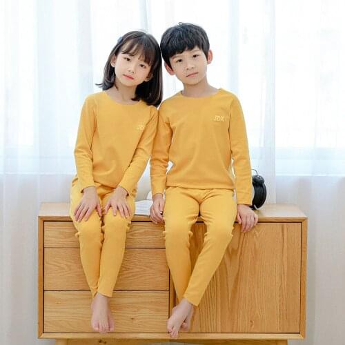 Autumn Kids Boys Thermal Underwear Set Fleece Warm Pajamas Girls Long Johns Children Underwear 2-14 Years Kids Clothes Set