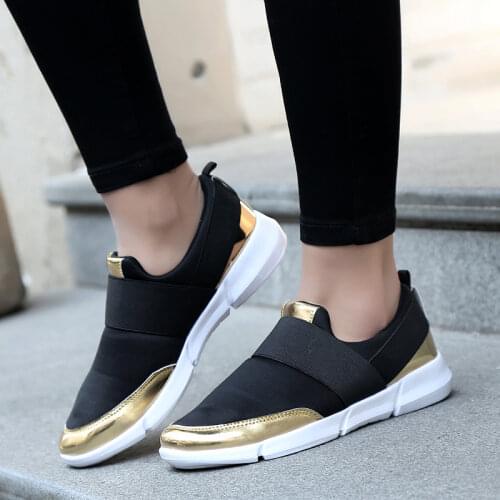 Fashion Women Vulcanized Shoes High Quality Womens Sneakers Slip on Flats Shoes Women Loafers Walking Sneaker Female Plus Size