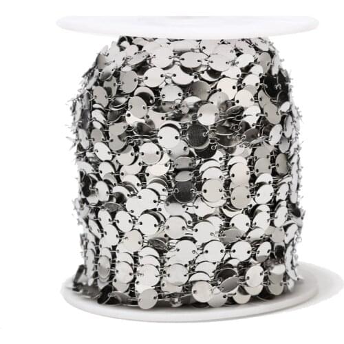 8MM width Stainless Steel round connector Link Chain Spool Link in Bulk for Necklace Jewelry Accessories DIY Making