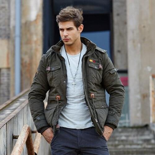 New Military Uniform Mens Cotton Clothing Winter Warmth Windproof Men Jacket Velvet Thickening Korean Outerwear Retro Clothes