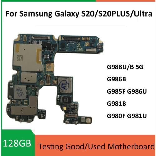 Original For Samsung Galaxy S20 Ultra G980F G985F G981B G986B G986U G981U G988B 5G Plus Version Motherboard Full Chips