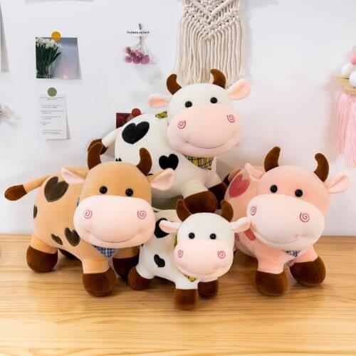 Cute Cattle Cartoon Cow Plush Toy Stuffed Animal Doll Comfortable Soft Down Cotton Pillow Children Girl Birthday Xmas Gift