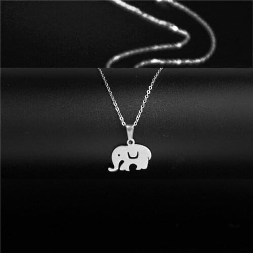 Stainless Steel Minimalist Jewelry Simple Elephant Necklace Ins Hot Hippop Choker