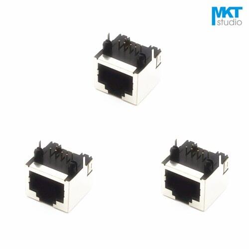 10Pcs Sample 56-Series 15.6mm 10P8C Metal Female RJ45 Ethernet PCB Modular Terminal Socket Connector Jack