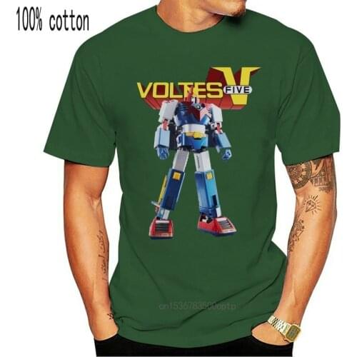 ANIME ROBOT T-SHIRT BLUE NAVY VOLTES V men t shirt
