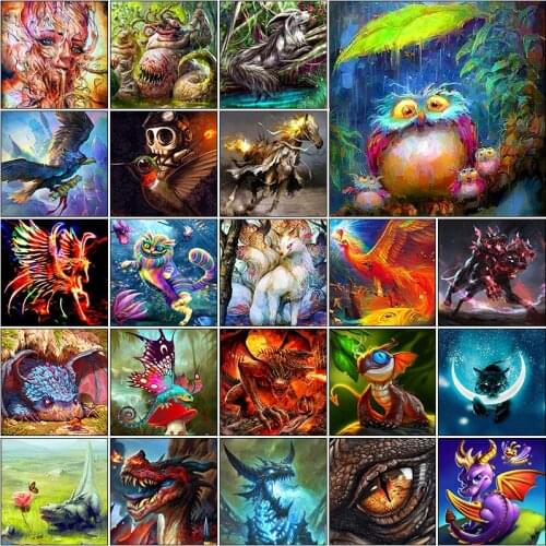 5d diamond painting kit 3D Fantasy bird fox horror wolf complet cuadros embroidery full square Cross stitch dirll drawing mosaic