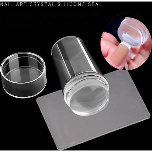 Silicone Nail Stamper Set French For Manicure Plate Stamp Polish Stencil Template Stamper Scraper Nail Art Stamping Scraper Kit