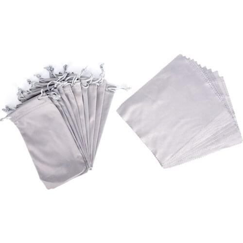 New 2Pcs/Set Glasses Case + 1Pc Glasses Cloth Sunglasses Pouch Soft Eyeglasses Bag